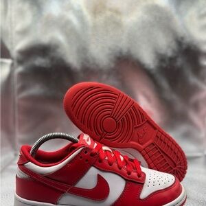 Nike Kids Red and White Low-Top Sneakers